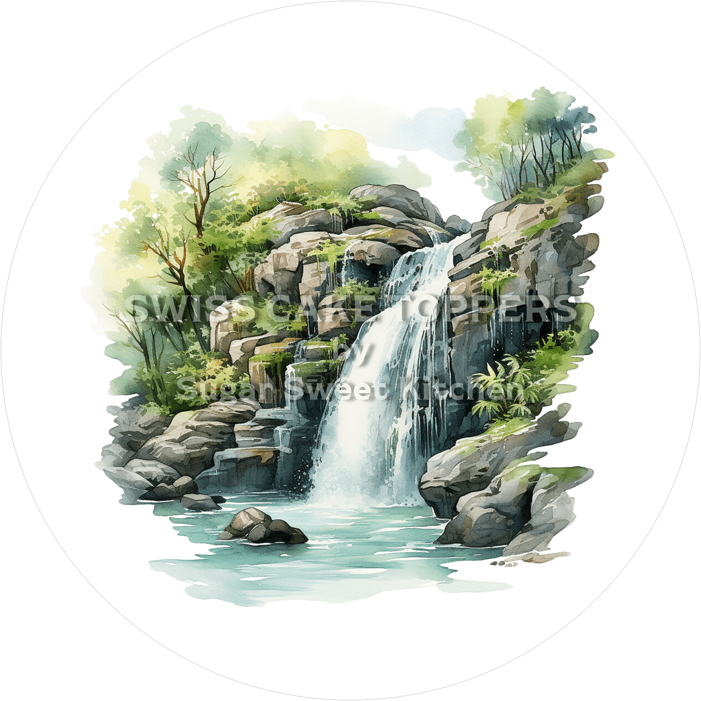 Exklusiver Tortenaufleger mit Seen- & Flussmotiven7 - personalisierbar - Fondant- Torten- Cupcakeaufleger Sugar Sweet