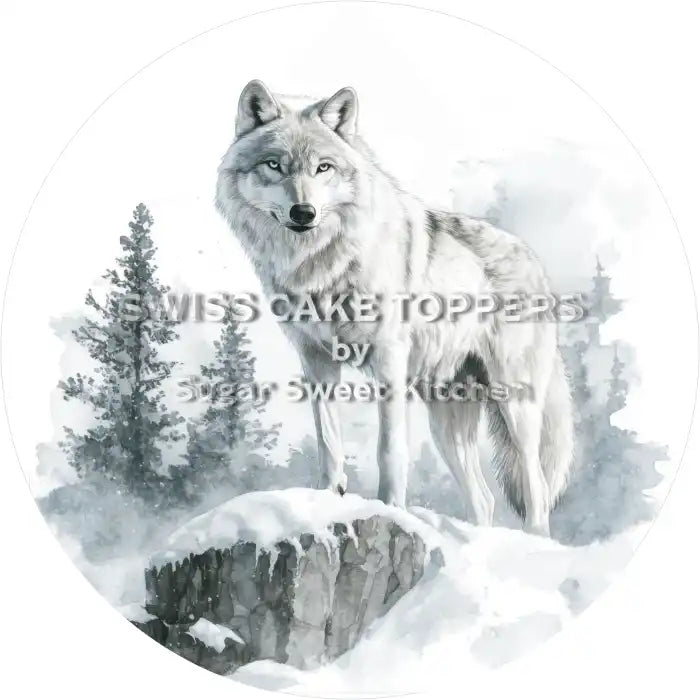 Exklusiver Wolf-Tortenaufleger2 - personalisierbar - Fondant- Torten- & Cupcakeaufleger Sugar Sweet Kitchen