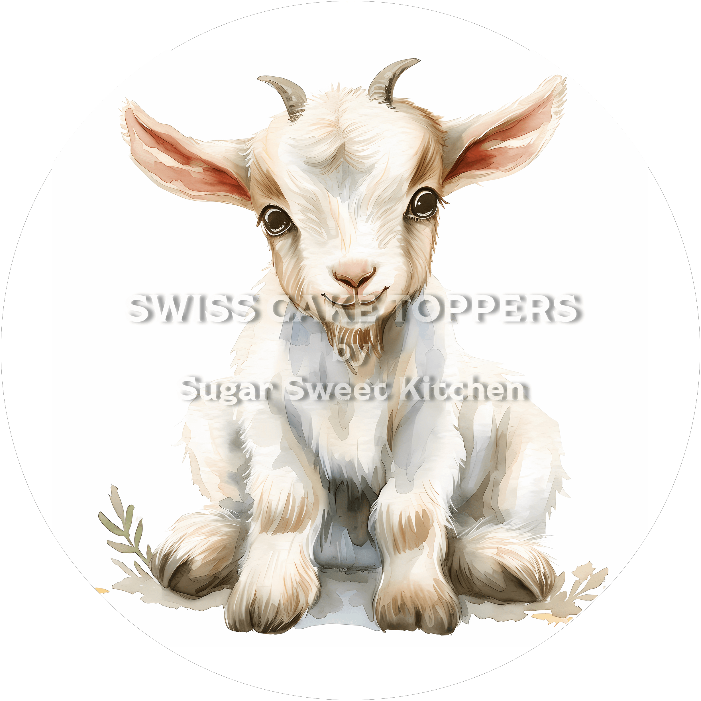 Exklusiver Ziegen-Tortenaufleger1 - personalisierbar - Fondant- Torten- & Cupcakeaufleger Sugar Sweet Kitchen