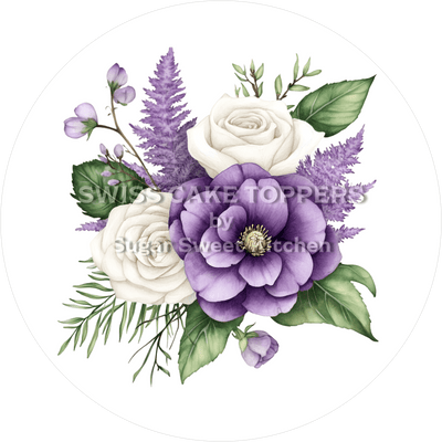 Fantastischer Blumen-Tortenaufleger12 - personalisierbar