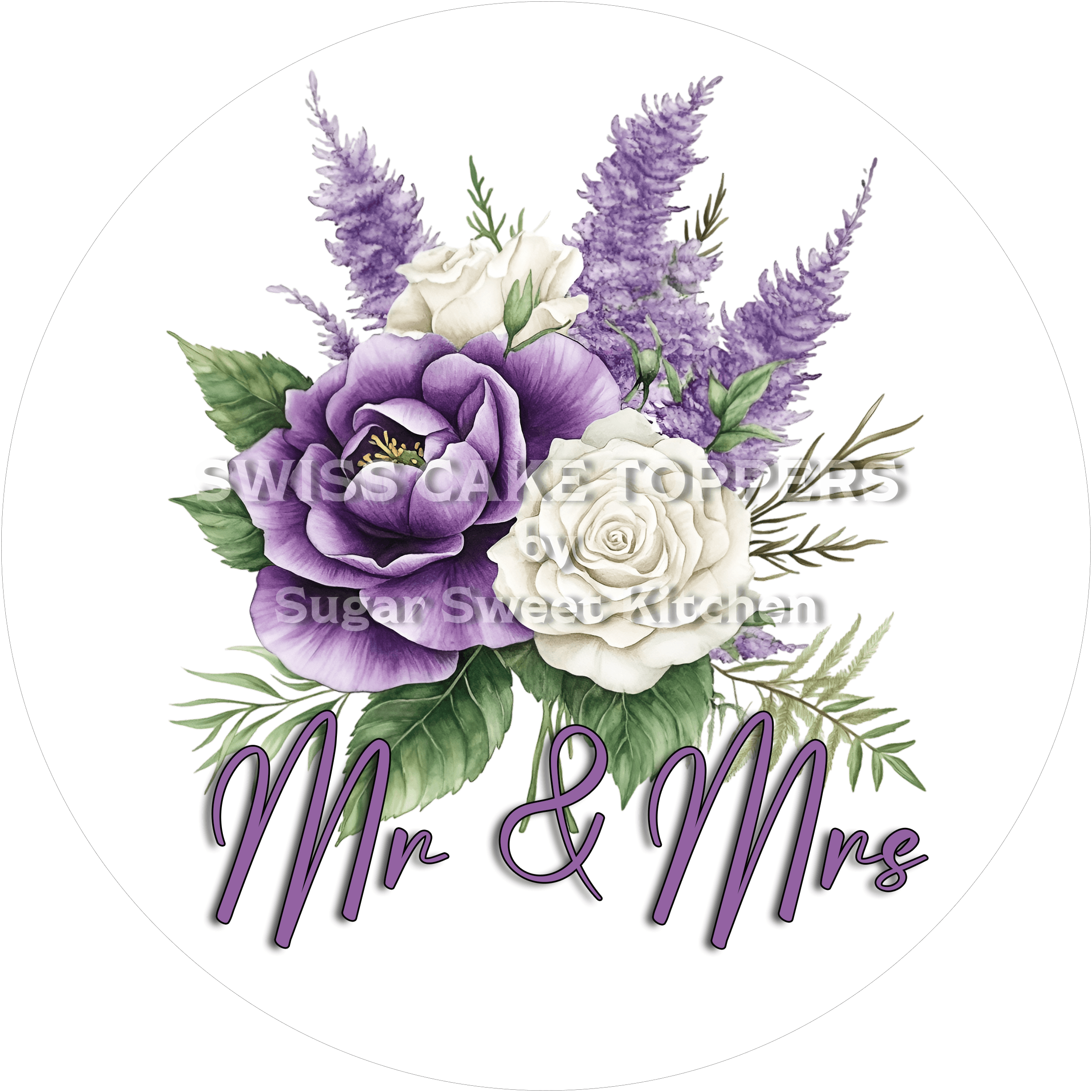 Fantastischer Hochzeits- Tortenaufleger ’Mr & Mrs’ - personalisierbar - Fondant- Torten- Cupcakeaufleger Sugar Sweet