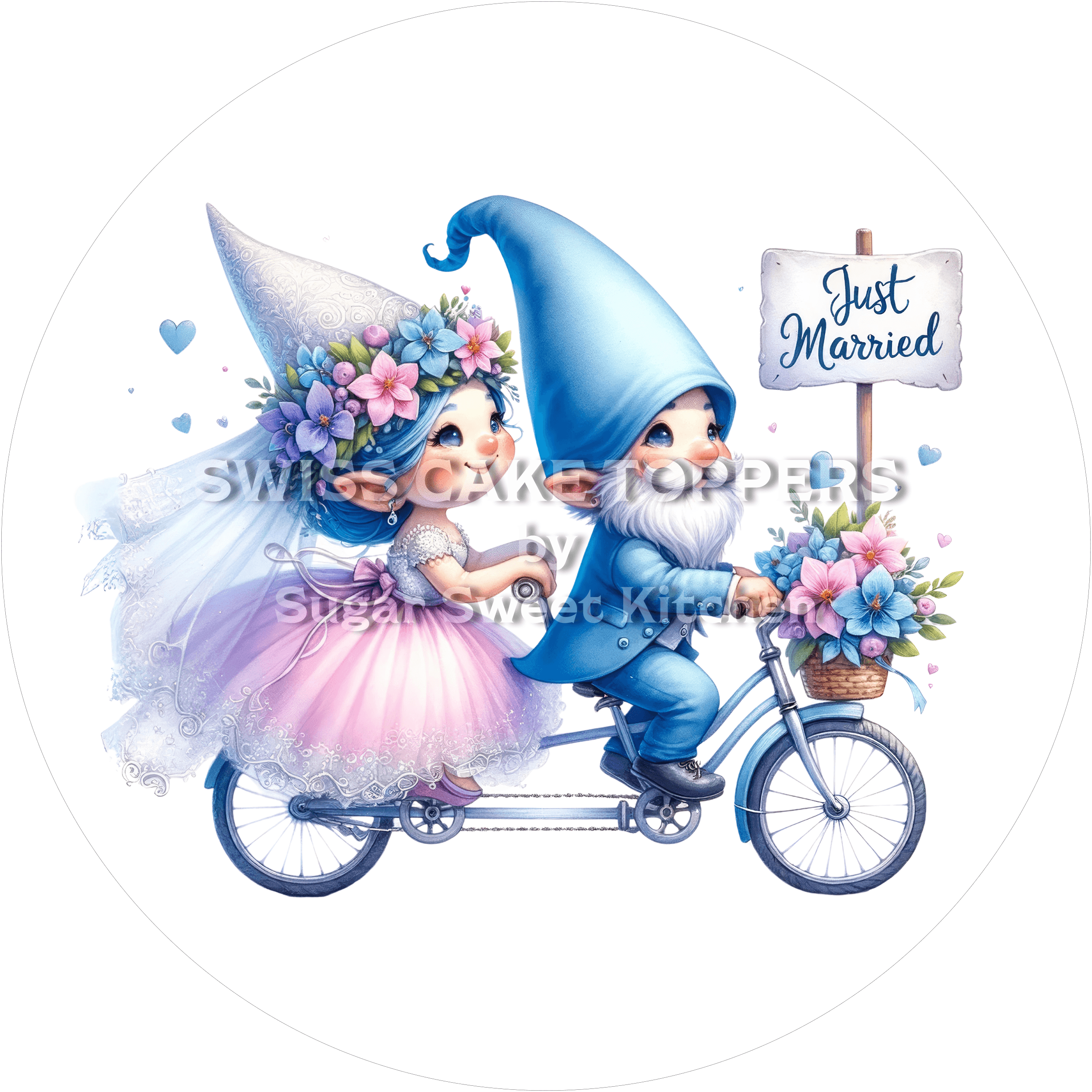 Fantastischer Hochzeits- Tortenaufleger - personalisierbar - Fondant- Torten- & Cupcakeaufleger Sugar Sweet Kitchen