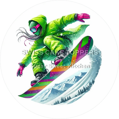 Fantastischer Snowboard-Tortenaufleger1 -  personalisierbar