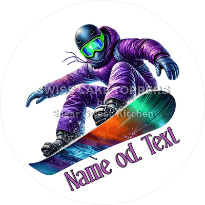 Fantastischer Snowboard-Tortenaufleger3 mit Name od. Text
