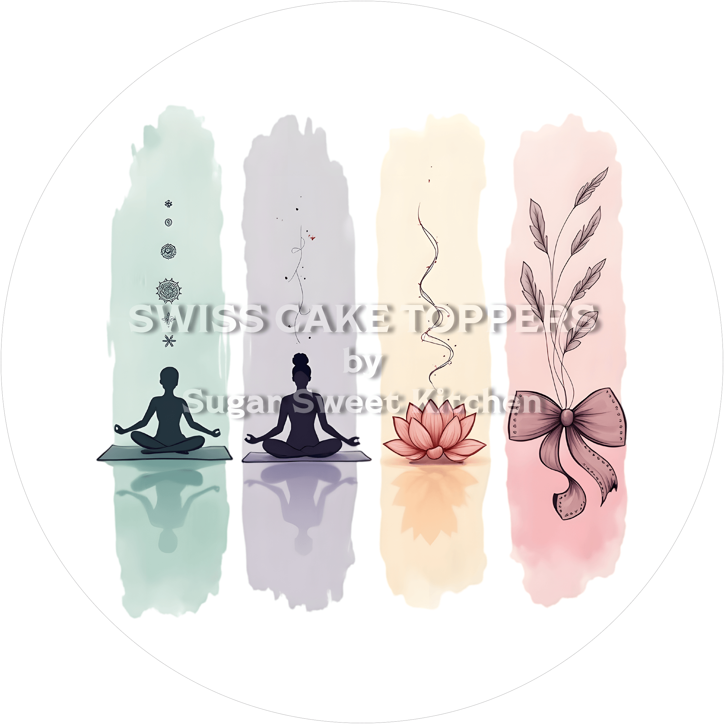 Fantastischer Yoga-Tortenaufleger6 - personalisierbar - Fondant- Torten- & Cupcakeaufleger Sugar Sweet Kitchen