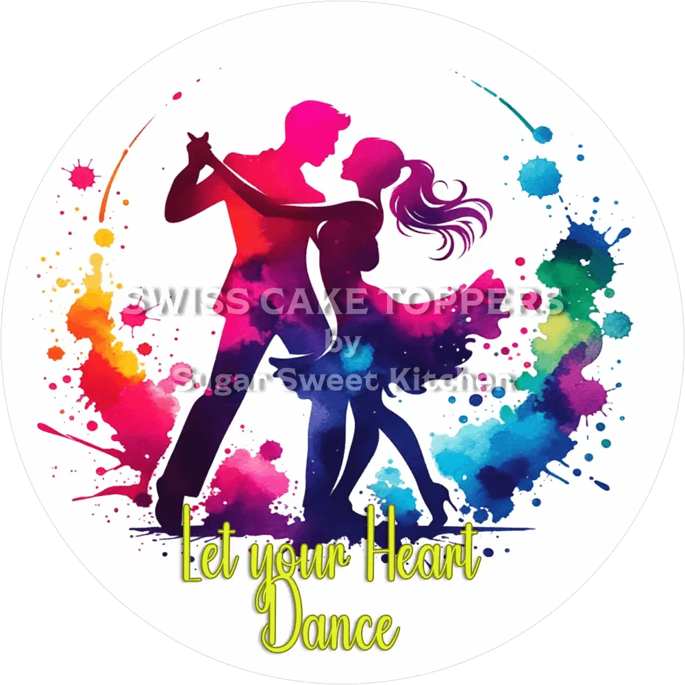 Farbenfroher Tanz-Tortenaufleger11 - personalisierbar - Fondant- Torten- & Cupcakeaufleger Sugar Sweet Kitchen