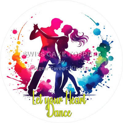 Farbenfroher Tanz-Tortenaufleger11 -  personalisierbar