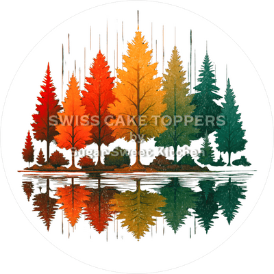 Farbiger Wald-Tortenaufleger3 - personalisierbar