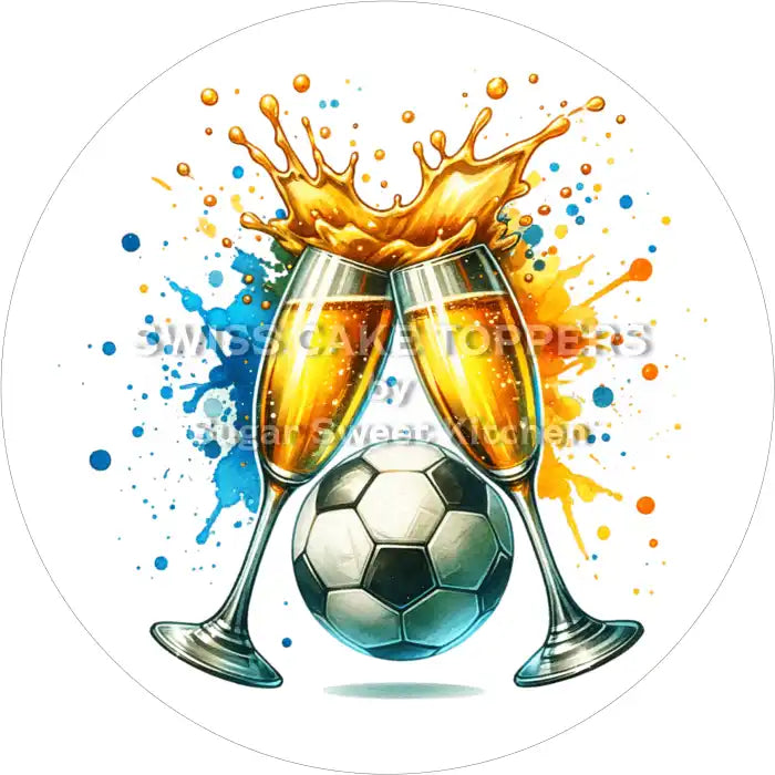Feierlicher Fussball-Tortenaufleger7 - personalisierbar - Fondant- Torten- & Cupcakeaufleger Sugar Sweet Kitchen