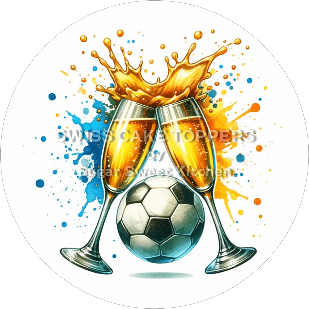 Feierlicher Fussball-Tortenaufleger7 - personalisierbar - Fondant- Torten- & Cupcakeaufleger Sugar Sweet Kitchen