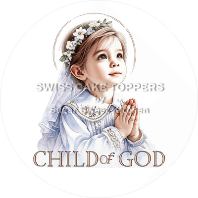 Festlicher Tortenaufleger Kommunion11 - personalisierbar