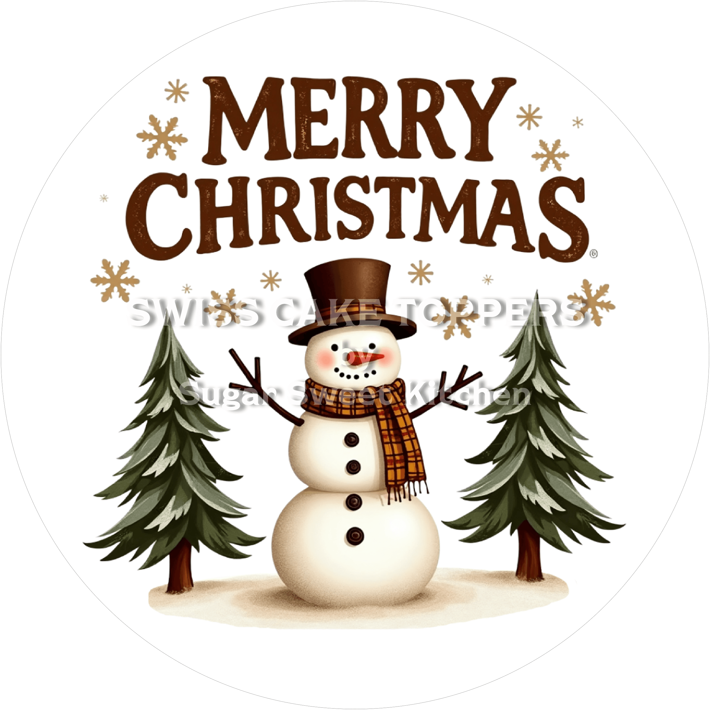 Festlicher Weihnachts-Tortenaufleger5 - personalisierbar - Fondant- Torten- & Cupcakeaufleger Sugar Sweet Kitchen