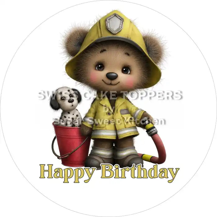 Tortenaufleger Geburtstag Feuerwehr 12 – essbar & personalisierbar - Fondant- Torten- Cupcakeaufleger Sugar Sweet