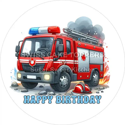 Tortenaufleger Geburtstag Feuerwehr 08 – essbar & personalisierbar