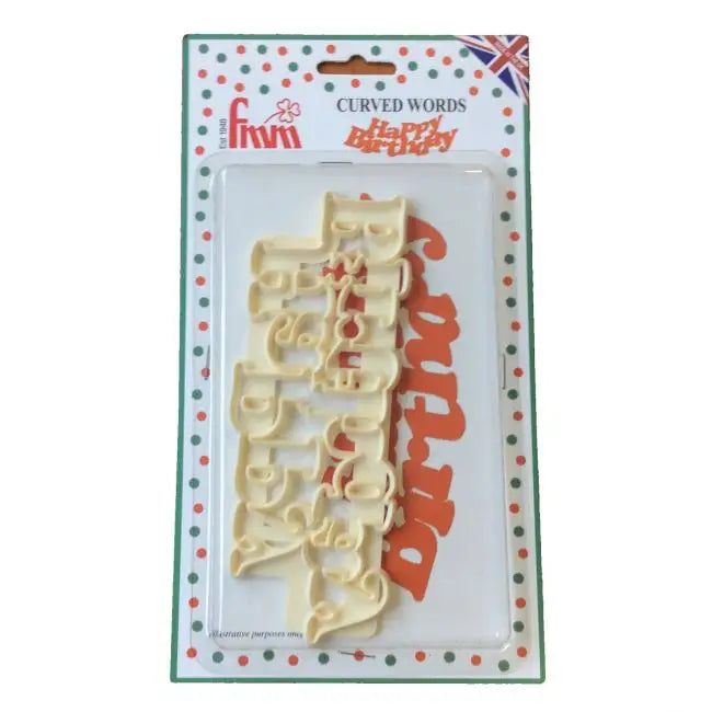 FMM Fondantausstecher ’Happy Birthday’ - Tortendekoration Sugar Sweet Kitchen