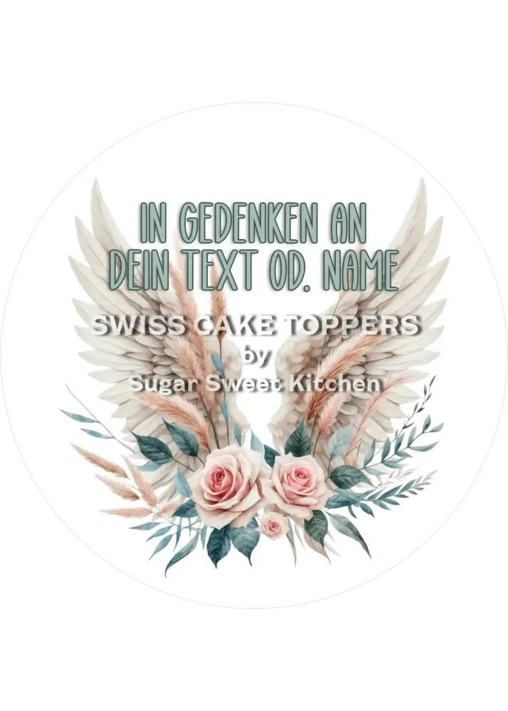 Fondant-Aufleger für Traueranlässe mit Namen od. Text - Fondant- Torten- & Cupcakeaufleger Sugar Sweet Kitchen