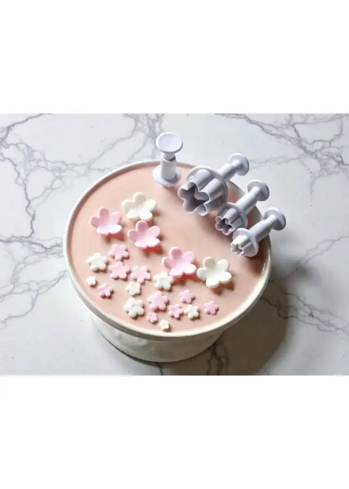 Fondant Ausstecher kleine Blumen / 4tlg. - Tortendekoration Sugar Sweet Kitchen