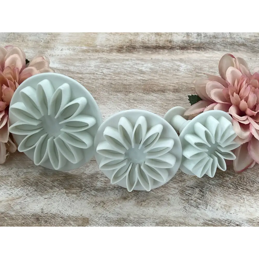 Fondant Ausstecher Margerite / 3tlg. - Tortendekoration Sugar Sweet Kitchen