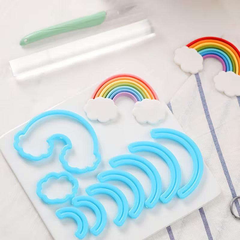 Fondant Ausstecher Regenbogen / 9tlg. - Tortendekoration Sugar Sweet Kitchen