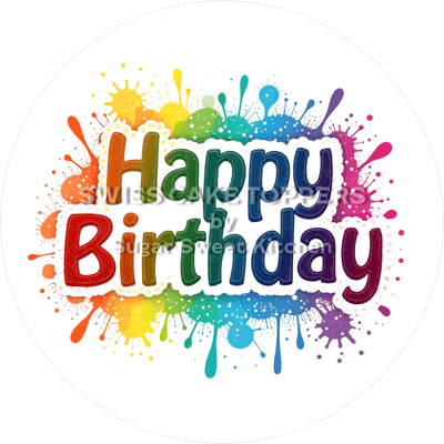 Fondant Tortenaufleger Happy Birthday1 - personalisierbar