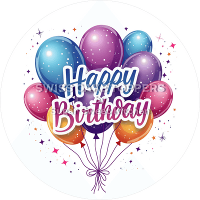 Fondant- Tortenaufleger Happy Birthday4 - personalisierbar