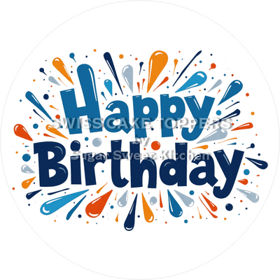 Fondant- Tortenaufleger Happy Birthday5 - personalisierbar