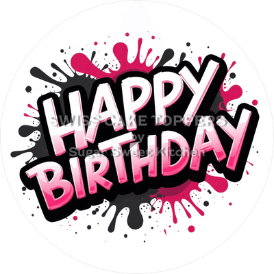 Fondant- Tortenaufleger Happy Birthday7 - personalisierbar