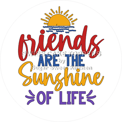 Friends are Sunshine -Tortenaufleger - Freunde7 - personalisierbar