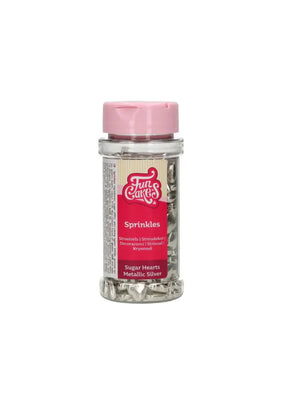FunCakes Zuckerherzen Metallic Silber / 80g