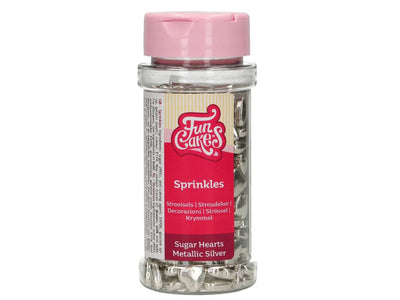 FunCakes Zuckerherzen Metallic Silber / 80g
