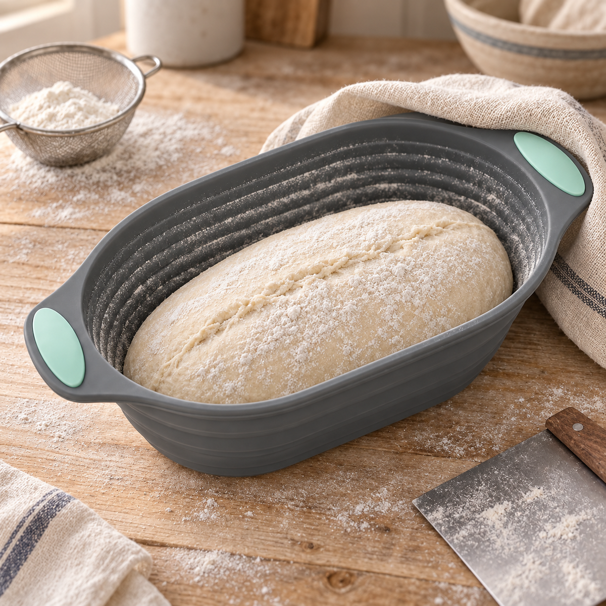 Gärkörbchen Silikon & Brotbackform – oval und faltbar - Brotbacken Sugar Sweet Kitchen
