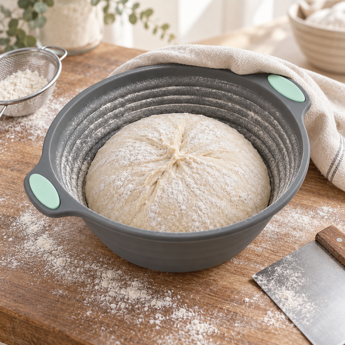 Gärkörbchen Silikon & Brotbackform – rund und faltbar - Brotbacken Sugar Sweet Kitchen