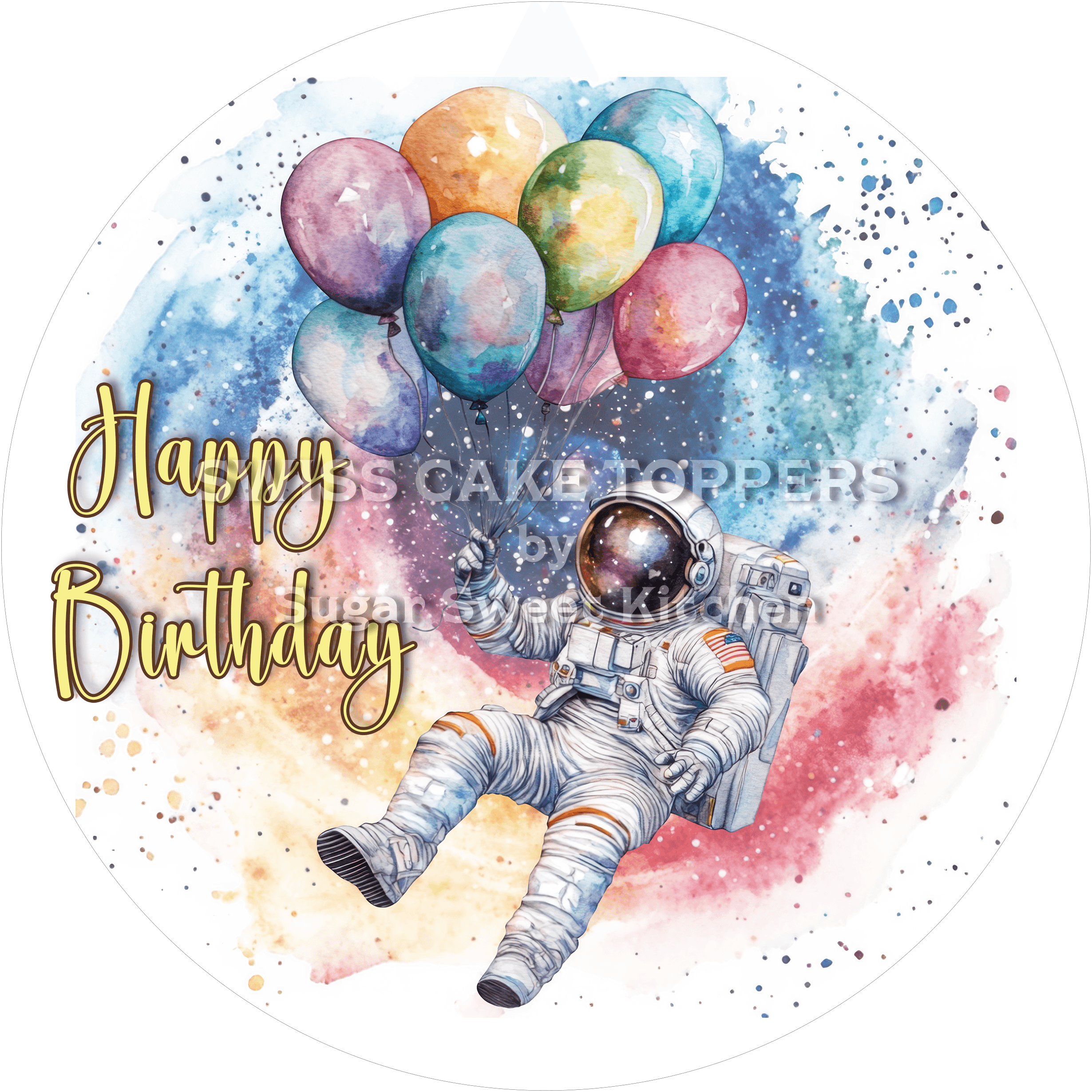 Galaktischer Tortenaufleger Space2 - personalisierbar - Fondant- Torten- & Cupcakeaufleger Sugar Sweet Kitchen