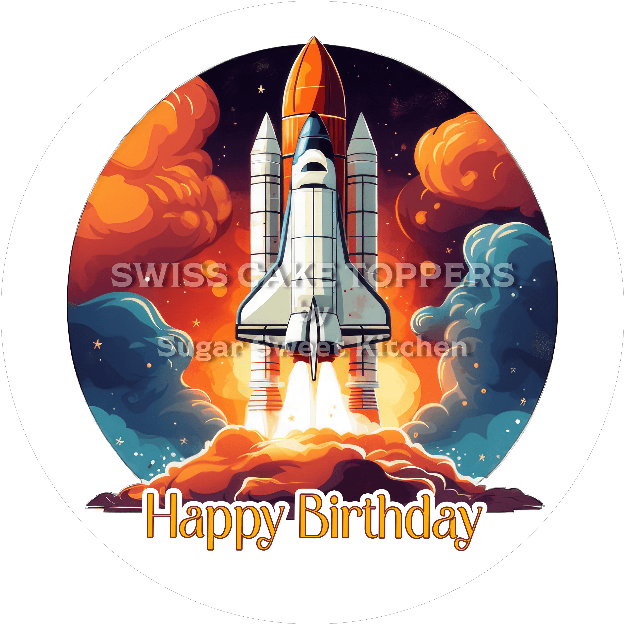 Galaktischer Tortenaufleger Space6 - personalisierbar - Fondant- Torten- & Cupcakeaufleger Sugar Sweet Kitchen