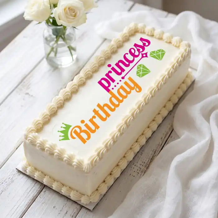 Cake Aufleger Geburtstag Prinzessin 01 – essbar & exklusiv - Fondant- Torten- Cupcakeaufleger Sugar Sweet Kitchen