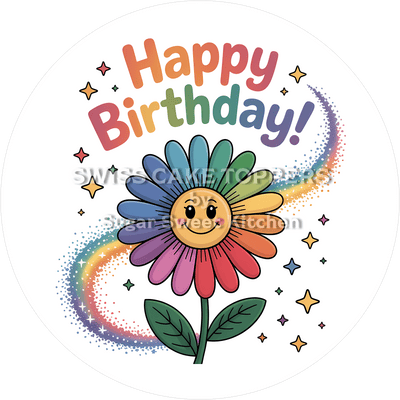 Geburtstags-Tortenaufleger Flower1 - personalisierbar