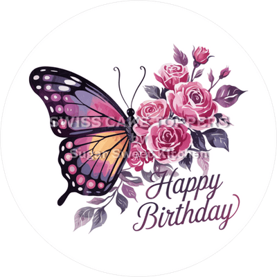 Geburtstags-Tortenaufleger Flower2 - personalisierbar