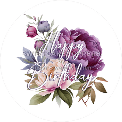 Geburtstags-Tortenaufleger Flower3 - personalisierbar