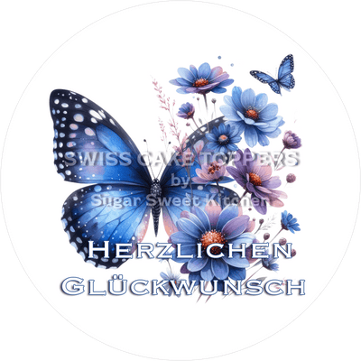 Geburtstags-Tortenaufleger Flower5 - personalisierbar