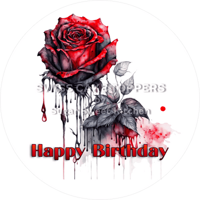 Geburtstags-Tortenaufleger Flower9 - personalisierbar