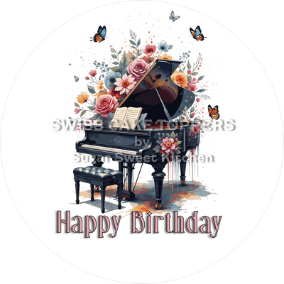 Geburtstags-Tortenaufleger Musik14 - personalisierbar