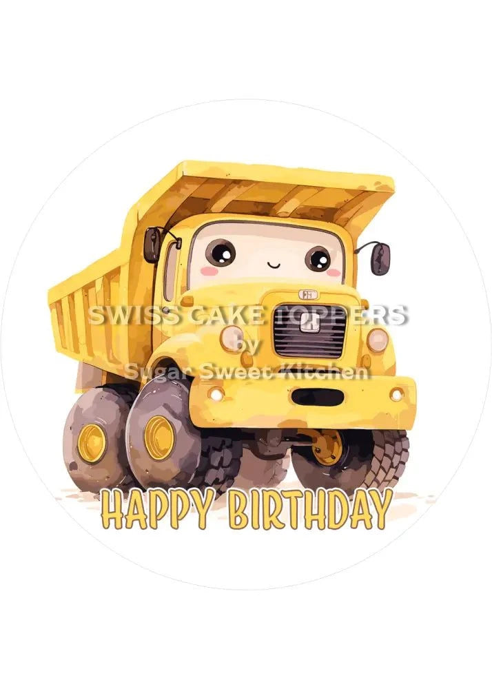 Geburtstags-Tortenaufleger Truck5- personalisierbar - Fondant- Torten- & Cupcakeaufleger Sugar Sweet Kitchen
