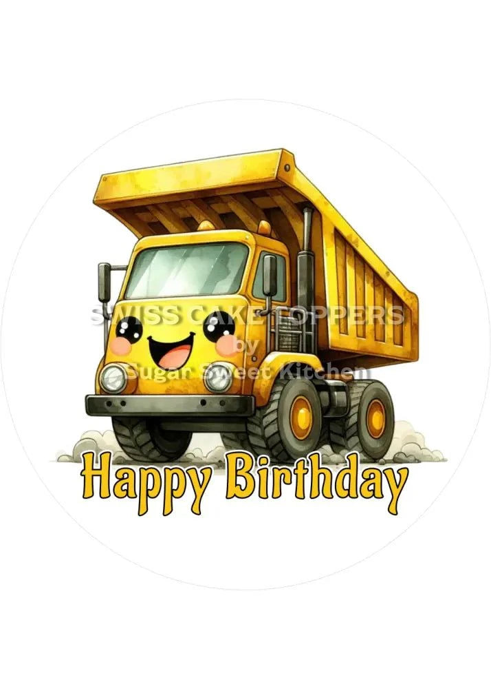 Geburtstags-Tortenaufleger Truck6- personalisierbar - Fondant- Torten- & Cupcakeaufleger Sugar Sweet Kitchen