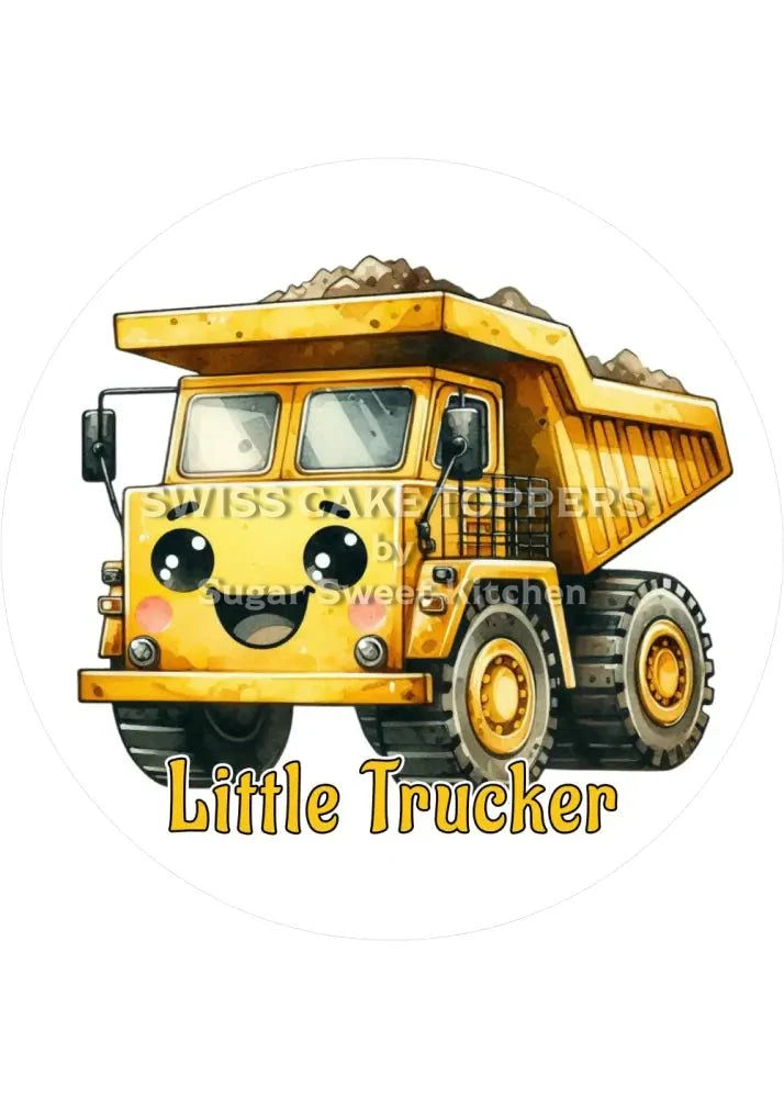Geburtstags-Tortenaufleger Truck7- personalisierbar - Fondant- Torten- & Cupcakeaufleger Sugar Sweet Kitchen