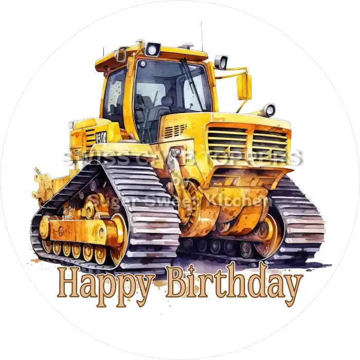 Tortenaufleger Geburtstag Baumaschinen 02 - essbar & personalisierbar - Fondant- Torten- Cupcakeaufleger Sugar Sweet