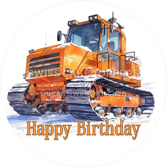 Tortenaufleger Geburtstag Pistenfahrzeug 03- essbar & personalisierbar - Fondant- Torten- Cupcakeaufleger Sugar Sweet