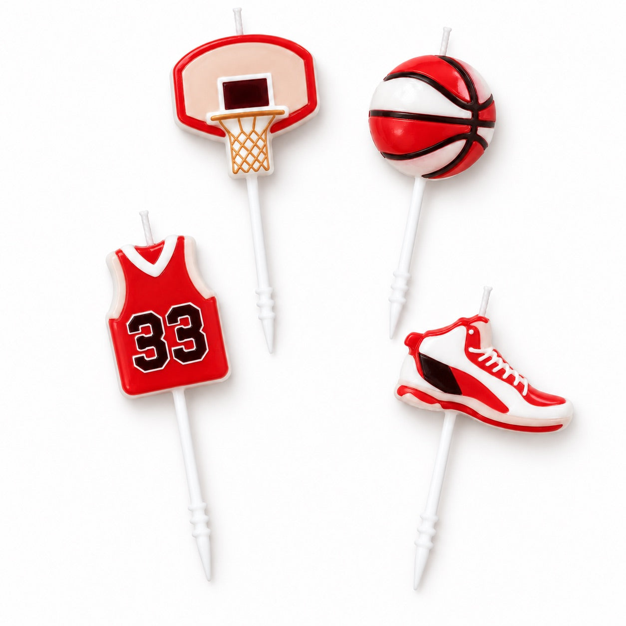 Geburtstagskerzen Basketball Set / 4-teilig - Tortendekoration Sugar Sweet Kitchen