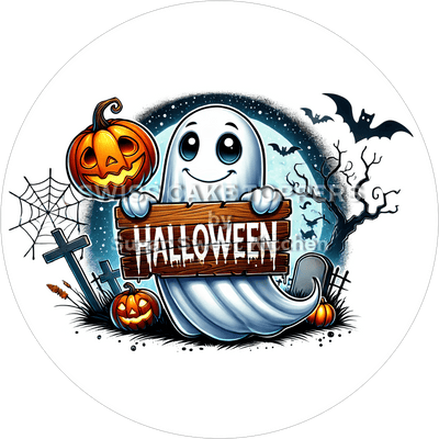 Geisterhafter Halloween-Tortenaufleger6 - personalisierbar