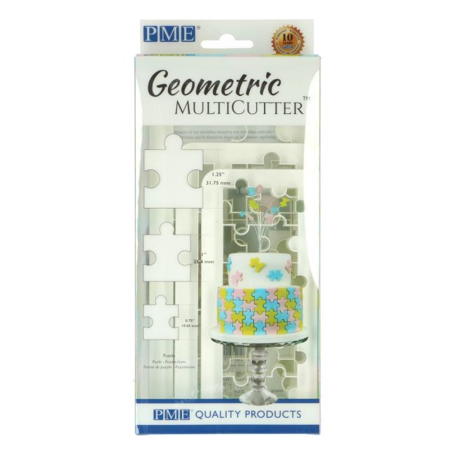 Geometric Multicutter ’Puzzle’ PME / 3tlg. - Tortendekoration Sugar Sweet Kitchen