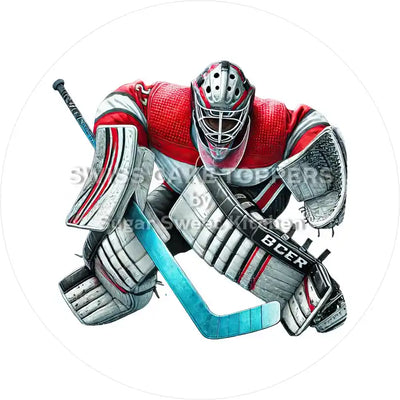 Décoration de gâteau de hockey sur glace gardien de but7 - personnalisable